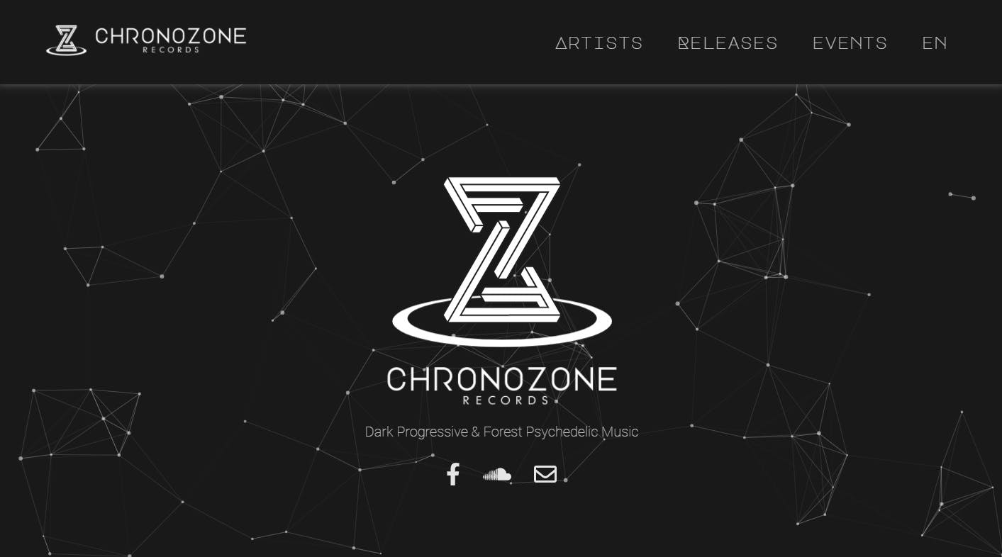 Capture d'écran du site Chronozone Records