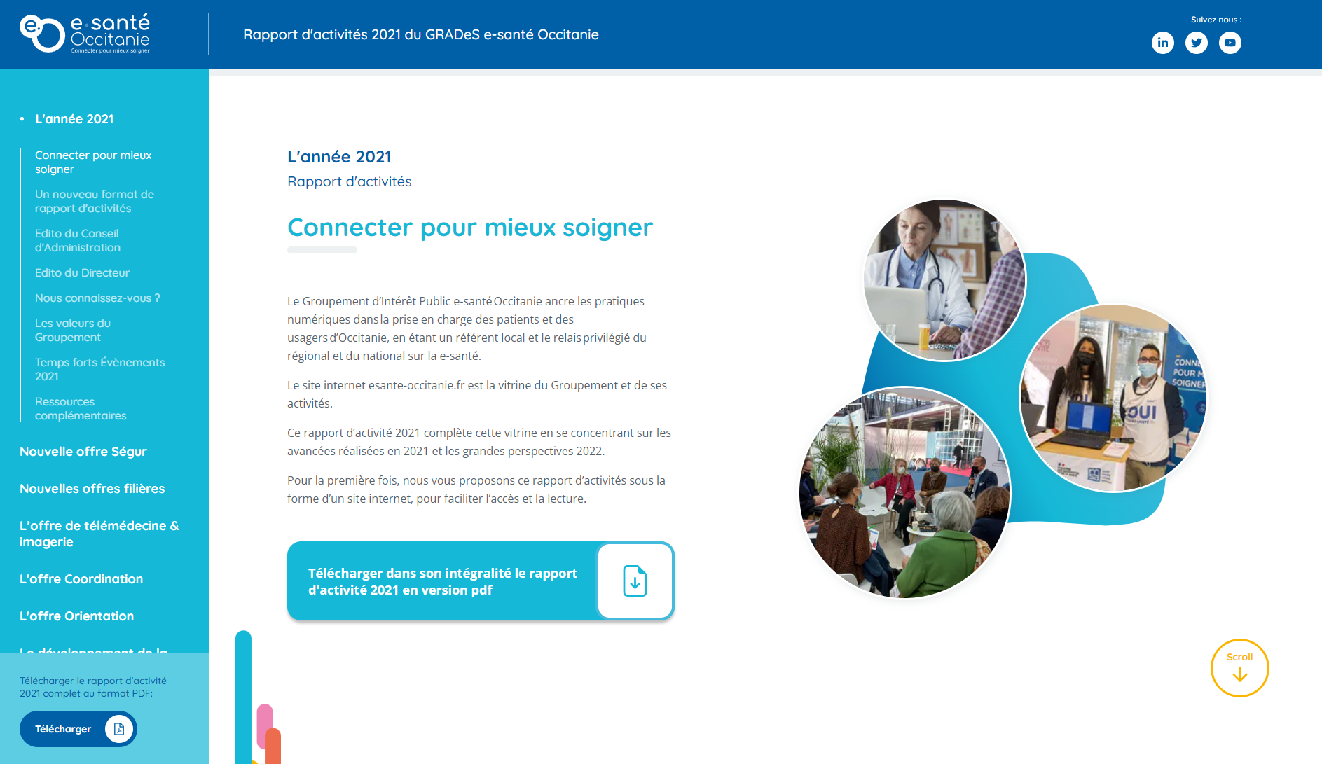 Capture d'écran du site E-santé Occitanie